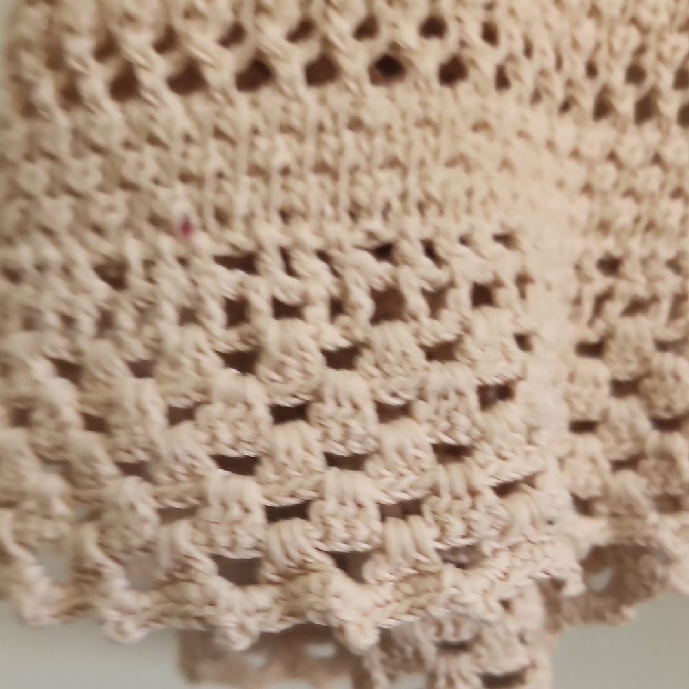 BCBGMaxAzria Beige Crochet Open-Front Vest - Picture 6 of 9